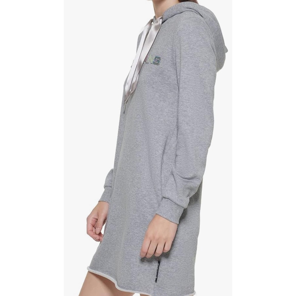 DKNY Women's Hooded Logo Jeans Dress - Effortlessly Stylish in Size XS* W1318 - Picture 4 of 5
